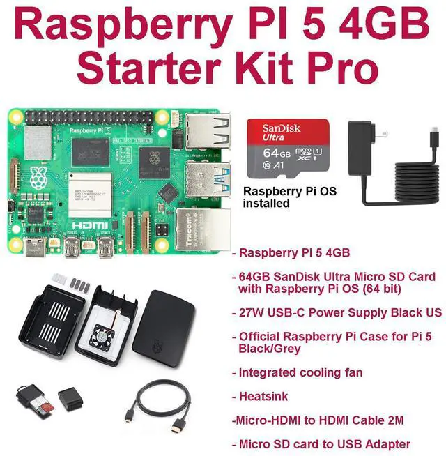 Main image of Raspberry Pi 5 4GB Starter Kit Pro (Black)