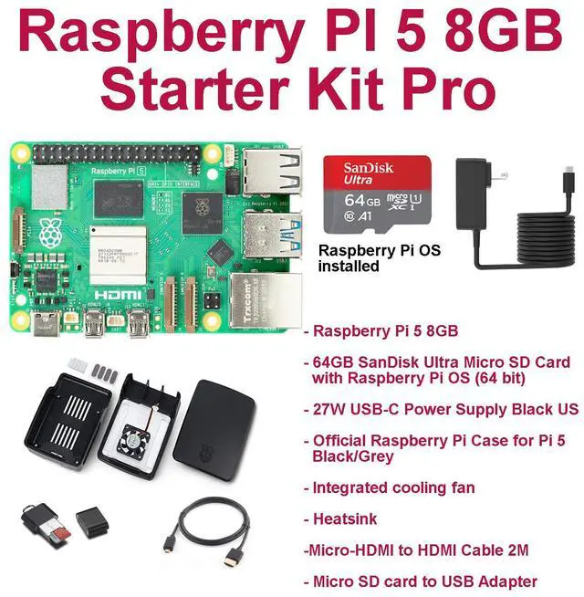 Main image of Raspberry Pi 5 8GB Starter Kit Pro (Black)