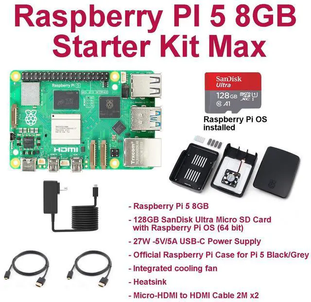 Main image of Raspberry PI 5 8GB Starter Kit Max Black