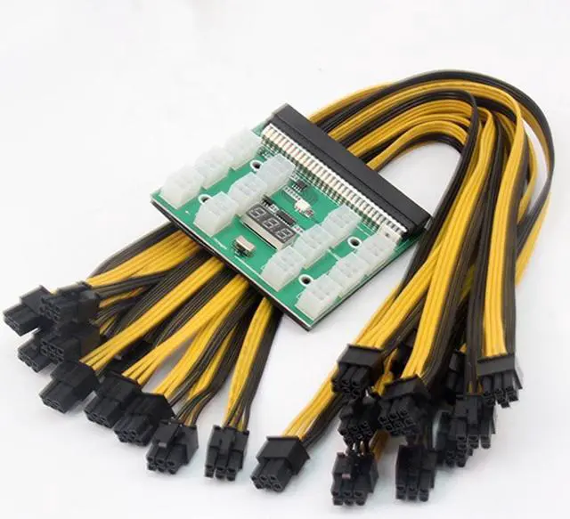 Alt view image 3 of 6 - Server Power Conversion Board 12 Ports Breakout Board Plus 12Pcs 6Pin 50cm image Cables with Toggle Switch - OEM