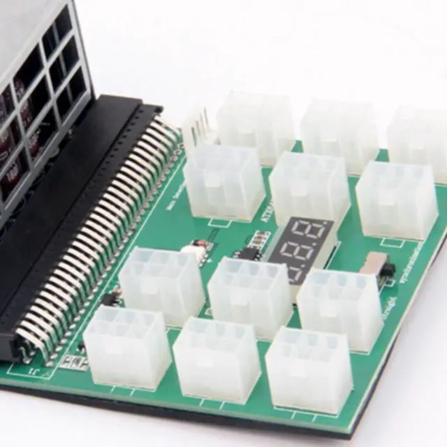 Alt view image 6 of 6 - Server Power Conversion Board 12 Ports Breakout Board Plus 12Pcs 6Pin 50cm image Cables with Toggle Switch - OEM
