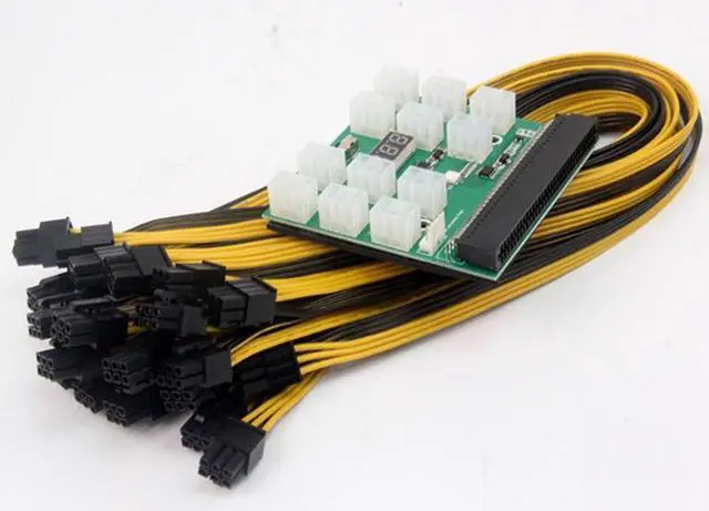 Alt view image 4 of 6 - Server Power Conversion Board 12 Ports Breakout Board Plus 12Pcs 6Pin 50cm image Cables with Toggle Switch - OEM