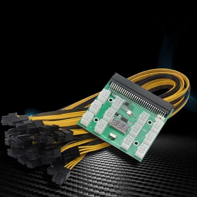 Alt view image 2 of 6 - Server Power Conversion Board 12 Ports Breakout Board Plus 12Pcs 6Pin 50cm image Cables with Toggle Switch - OEM