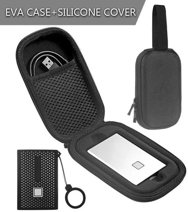 Alt view image 6 of 6 - EVA Hard Disk Case Travel Carrying Bag Protective Cover Hard Case Storage for Samsung T7 Press Portable SSD Case - OEM