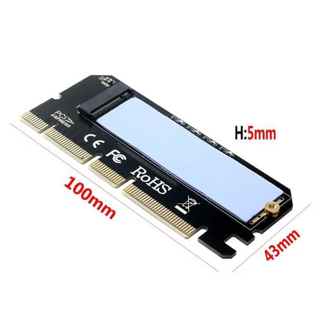 Alt view image 2 of 6 - NVME to PCIe Adapter for M.2 M Key SSD to PCI-E 4X/8X/16X Converter Card Adapter
