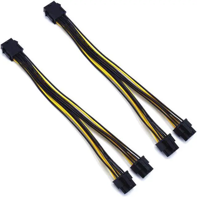 Alt view image 2 of 7 - 5-Pack PCI-E 8Pin to 2X 8 Pin (6+2) Power Splitter Cable for PCIE PCI Express Image Card Y - Splitter Extension Cable