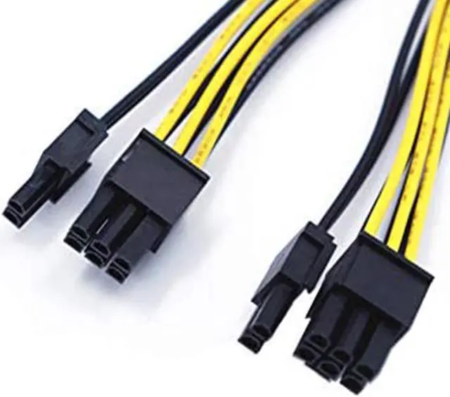 Alt view image 4 of 7 - 5-Pack PCI-E 8Pin to 2X 8 Pin (6+2) Power Splitter Cable for PCIE PCI Express Image Card Y - Splitter Extension Cable