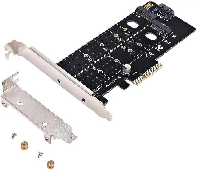 Alt view image 12 of 12 - Dual M.2 Pcie Adapter, M2 Ssd Nvme (M Key) Or Sata (B Key) 22110 2280 2260 2242 2230 To Pci-E 3.0 X 4 Host Controller Expansion Card For Desktop Pci Express Slot