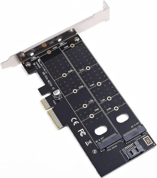 Alt view image 8 of 12 - Dual M.2 Pcie Adapter, M2 Ssd Nvme (M Key) Or Sata (B Key) 22110 2280 2260 2242 2230 To Pci-E 3.0 X 4 Host Controller Expansion Card For Desktop Pci Express Slot