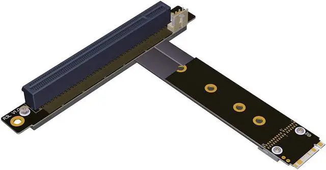 Alt view image 3 of 6 - ADT-Link PCI-E 3.0 Riser Card 32G/BPS M.2 NGFF NVMe to PCIe X16 Extension Cable SATA Power Cable Support M.2 PCIE X4 Full Speed Channel for BTC Mining M2 2230 2242 2260 2280 (R43SL 50CM)
