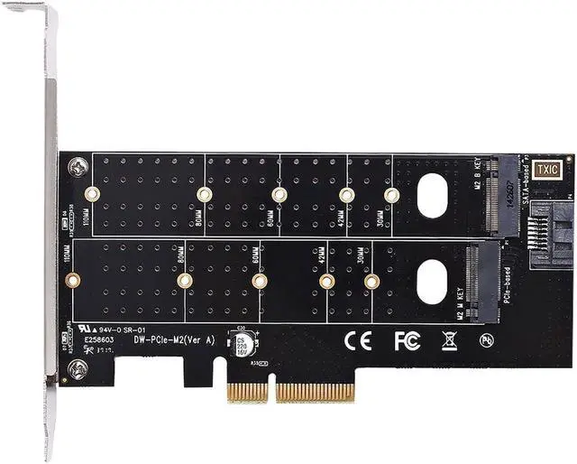 Alt view image 7 of 12 - Dual M.2 Pcie Adapter, M2 Ssd Nvme (M Key) Or Sata (B Key) 22110 2280 2260 2242 2230 To Pci-E 3.0 X 4 Host Controller Expansion Card For Desktop Pci Express Slot