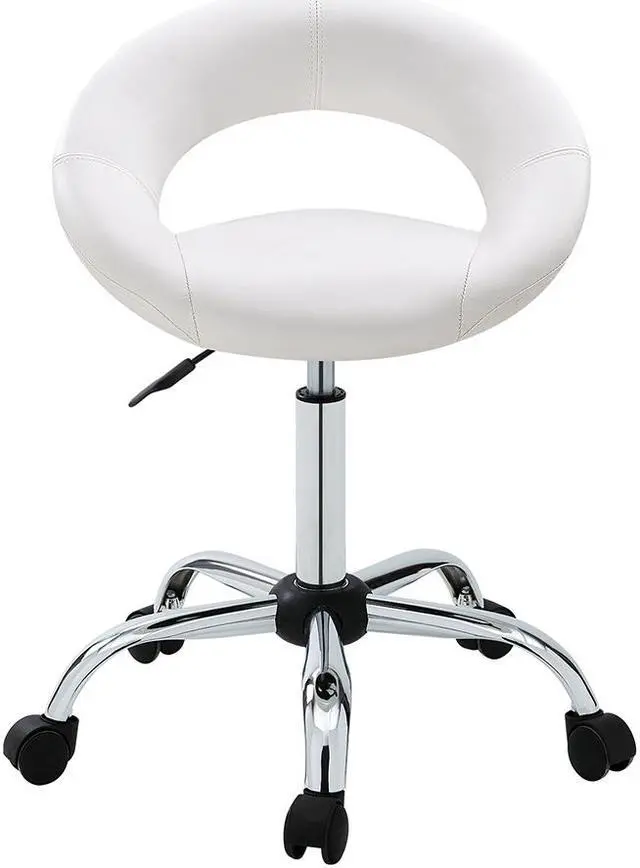 Alt view image 5 of 7 - Cresent Swivel Height Adjustable Task Chair PU Leather Office Chair with Wheels