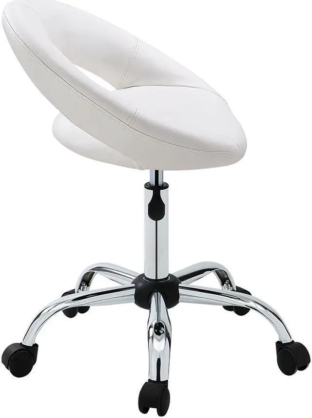 Alt view image 6 of 7 - Cresent Swivel Height Adjustable Task Chair PU Leather Office Chair with Wheels
