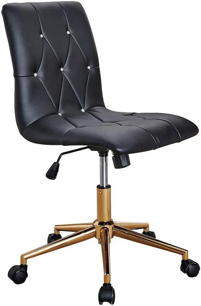 Main image of Swivel Height Adjustable Task Chair Armless PU Leather Tufted Office Chair