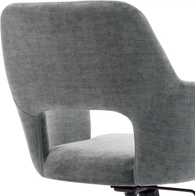 Alt view image 5 of 7 - Duhome Home Office Desk Chair with Wheels, Fabric Adjustable Swivel Accent Chair with Hollow Mid-Back Backrest, for Living Room Bedroom, Golden Base