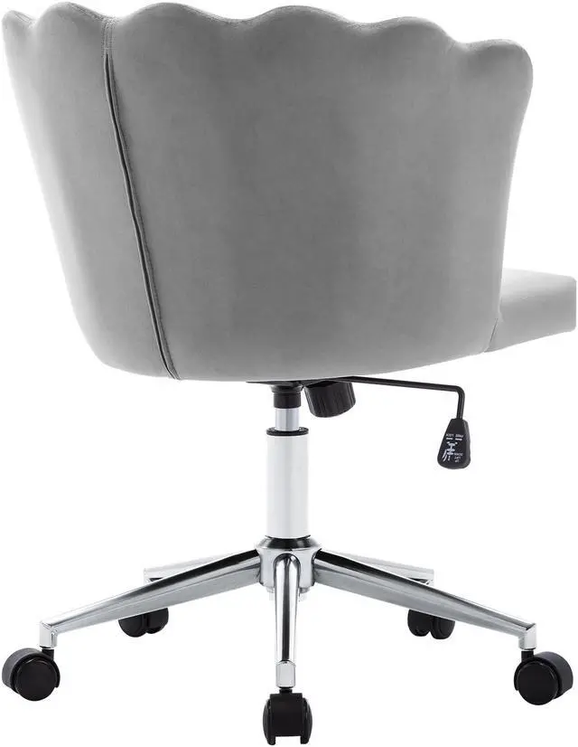 Alt view image 5 of 7 - Duhome Modern Home Office Chair Velvet Fabric Desk Chair Adjustable Swivel Accent Chair with Metal Base