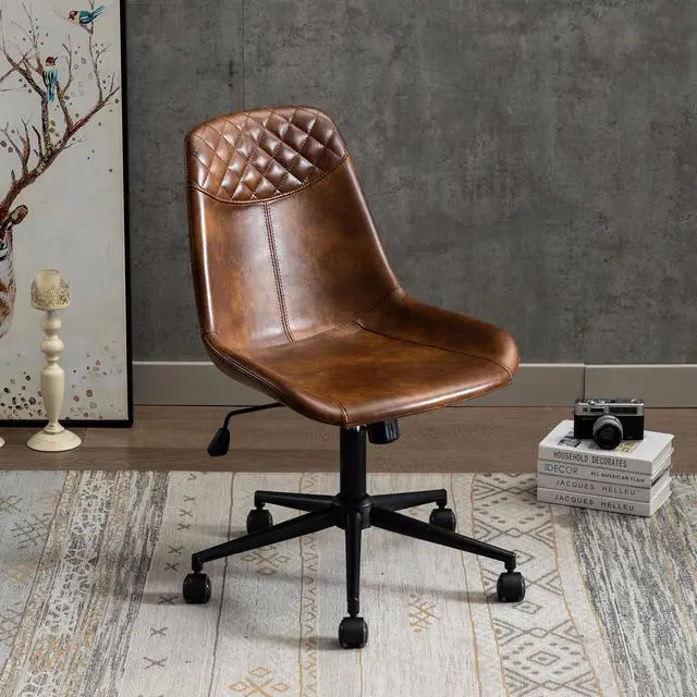 Alt view image 2 of 6 - Duhome Modern PU Leather Office Chair Desk Chair Swivel Computer Chair
