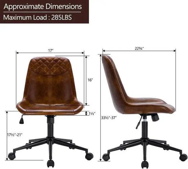 Alt view image 3 of 6 - Duhome Modern PU Leather Office Chair Desk Chair Swivel Computer Chair