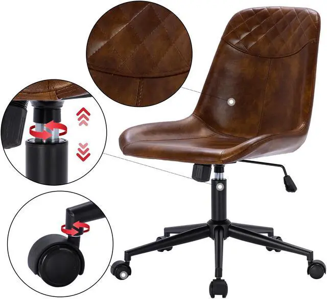 Alt view image 4 of 6 - Duhome Modern PU Leather Office Chair Desk Chair Swivel Computer Chair