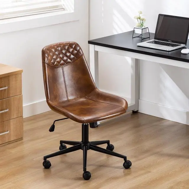 Alt view image 6 of 6 - Duhome Modern PU Leather Office Chair Desk Chair Swivel Computer Chair
