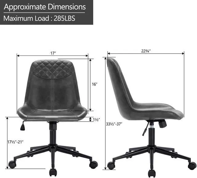 Alt view image 3 of 7 - Duhome Modern PU Leather Office Chair Desk Chair Swivel Computer Chair