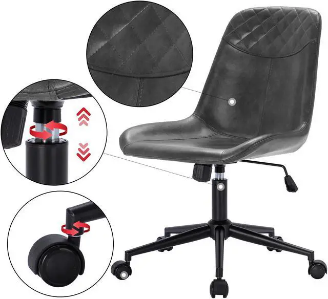 Alt view image 4 of 7 - Duhome Modern PU Leather Office Chair Desk Chair Swivel Computer Chair