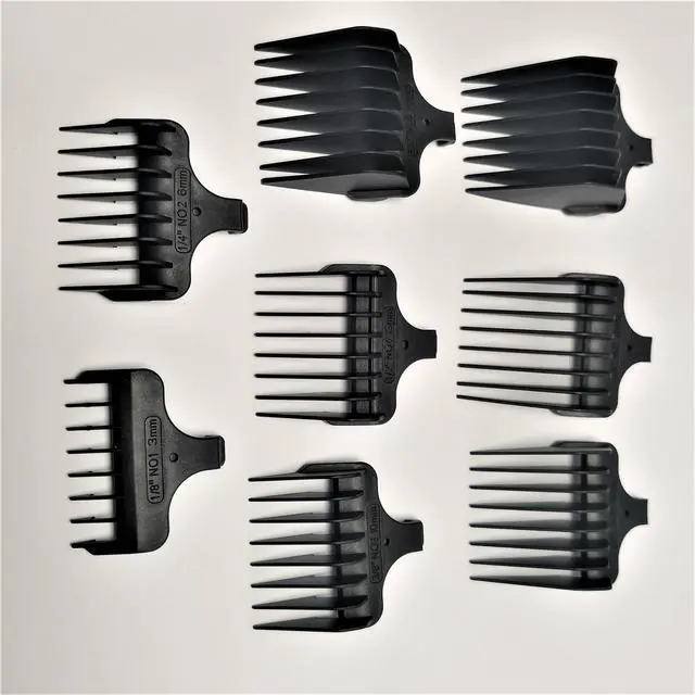 Alt view image 5 of 6 - 8PCS Hair Clipper COMB #1- #8, 1/8"-1", 3-25mm Trimmer Prewave Compatible With Wahl T-Blade WA59302 9886 9888 9888L 9893 9893L 9894 9898L 9899 9937 9984 9994 9867-100 9869 9876 9876L 9880 9880L Parts