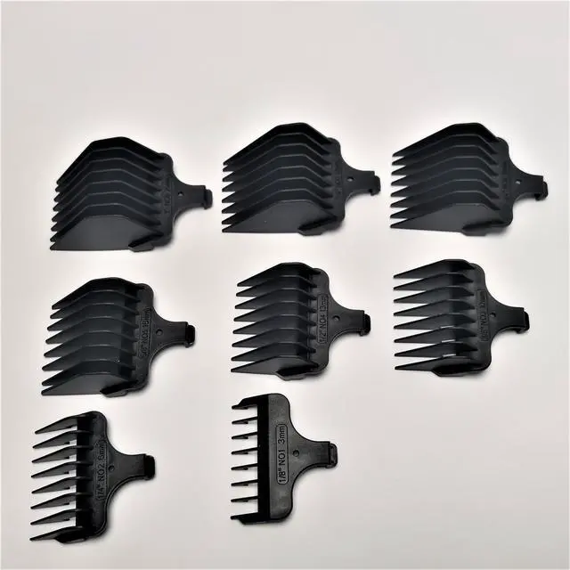 Alt view image 3 of 6 - 8PCS Hair Clipper COMB #1- #8, 1/8"-1", 3-25mm Prewave Compatible With Wahl T-Blade 9884 9884L 9885 9885L 9837 9854 9854L 9855 9860 9860L 9864 9864L 9867L 9870L 5537C 5598 9653 9686 9816-200 9818L