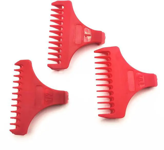 Alt view image 2 of 6 - Prewave 3PCS Clipper Comb 03059-100 Replacement For Wahl T-WIDE Blade 2215 8081 8171 8164 8248 3792 8412 8163 Red