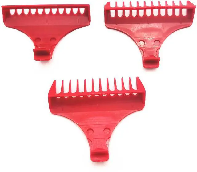 Alt view image 3 of 6 - Prewave 3PCS Clipper Comb 03059-100 Replacement For Wahl T-WIDE Blade 2215 8081 8171 8164 8248 3792 8412 8163 Red