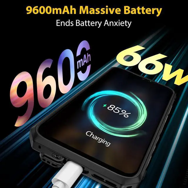 Alt view image 4 of 7 - Ulefone Power Armor 18 Ultra 5G rugged smartphone, 24GB(12+12)+512GB, MTK Dimensity 7050, 108MP triple camera, 9600mAh, 120Hz screen, Android 13, Qi wireless charging, 6W fast, NFC/FM
