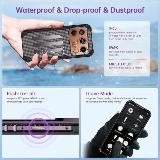 Alt view image 7 of 7 - IIIF150 Raptor (2023) Rugged smartphone with thermal camera, 24 GB + 256 GB/2TB, Android 13 Mobile, 108 MP+64 MP night vision camera, 10,000 mAh (65 W), 6.8" FHD+/PTT/NFC