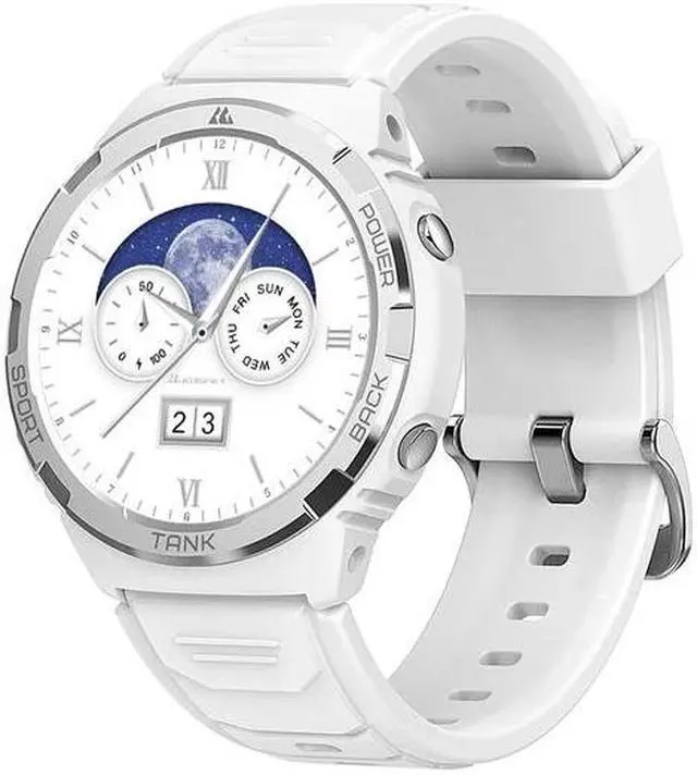 Main image of KOSPET Tank S1 Men's and Women's Smartwatch, Answer/Dial, 1.3-inch AMOLED Screen, 70 Modes, Android iOS White