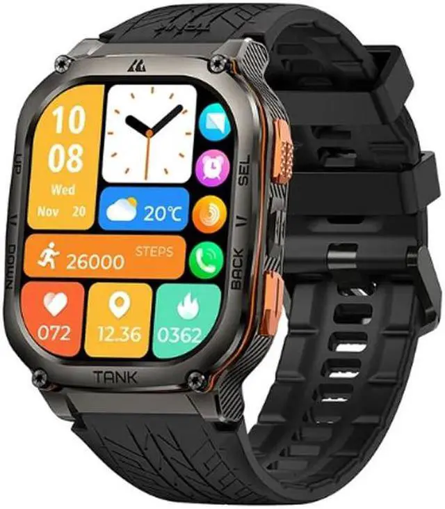 Main image of KOSPET TANK M3 Ultra Men's Smartwatch, Built-in GPS, 60-Day Long Battery, 5ATM and IP69 Water Resistant, 1.96-inch AMOLED HD Display, AI Voice Assistant