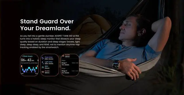 Alt view image 5 of 7 - KOSPET TANK M3 Ultra Men's Smartwatch, Built-in GPS, 60-Day Long Battery, 5ATM and IP69 Water Resistant, 1.96-inch AMOLED HD Display, AI Voice Assistant Silver