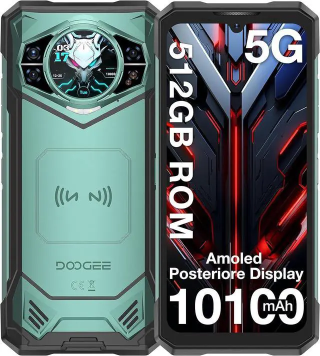 Main image of DOOGEE S200 X Rugged Smartphone 5G, 32GB+512GB, 1.32 Rear Display, 10100mAh, 6.72 FHD+120Hz, Android 14, MTK Dimenth 7050 Octa-Core, 100MP+20MP+ 20MP Camera, WIFI6/NFC/BT5.2/GPS Green