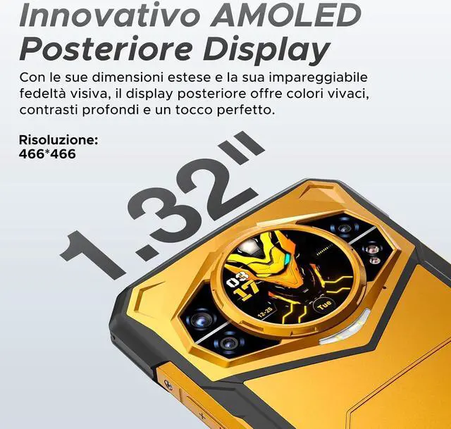 Alt view image 3 of 7 - DOOGEE S200 X Rugged Smartphone 5G, 32GB+512GB, 1.32 Rear Display, 10100mAh, 6.72 FHD+120Hz, Android 14, MTK Dimenth 7050 Octa-Core, 100MP+20MP+ 20MP Camera, WIFI6/NFC/BT5.2/GPS Yellow