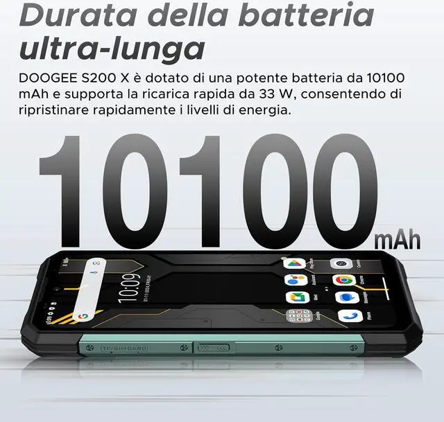 Alt view image 4 of 7 - DOOGEE S200 X Rugged Smartphone 5G, 32GB+512GB, 1.32 Rear Display, 10100mAh, 6.72 FHD+120Hz, Android 14, MTK Dimenth 7050 Octa-Core, 100MP+20MP+ 20MP Camera, WIFI6/NFC/BT5.2/GPS Green
