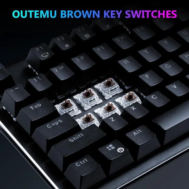 Alt view image 2 of 7 - Z-EDGE UK108 108 Keys RGB Optical Mechanical Gaming Keyboard, with RGB Backlight and Palm Rest, Outemu Brown Switches