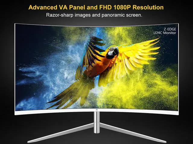 Alt view image 3 of 7 - Z-EDGE U27C 27" 1080P Full HD 1920 x 1080 LED Backlight Curved Gaming Monitor, 100Hz, 5ms, 3 Sided Ultra Thin Bezel, 178° View Angle, HDMI+VGA, Eye Care Technology