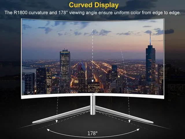 Alt view image 5 of 7 - Z-EDGE U27C 27" 1080P Full HD 1920 x 1080 LED Backlight Curved Gaming Monitor, 100Hz, 5ms, 3 Sided Ultra Thin Bezel, 178° View Angle, HDMI+VGA, Eye Care Technology