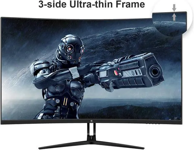 Alt view image 5 of 7 - Z-EDGE UG32 32" 1080P 165Hz 1ms 1500R Curved Gaming Monitor, HDR10 Compatible, FreeSync, HDMI x2, DisplayPort x2, 178° View Angle, with RGB Light, Built in Speakers, Eye-Care Technology