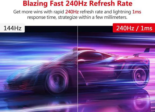Alt view image 3 of 5 - Z-EDGE 24.5" 1080P Full HD Flat Panel Gaming Monitor, 240Hz, 1ms (MPRT), 350cd/m², FreeSync Compatible