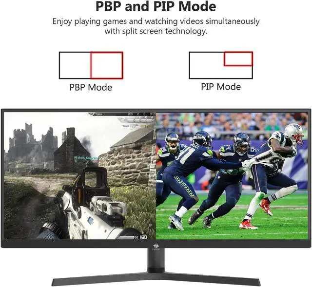 Alt view image 5 of 7 - Z-EDGE UG34W 34" UWQHD 3440 x 1440 Ultra Wide 21:9 165Hz 1ms 2K IPS Gaming Monitor, 400cd/m², FreeSync, PBP & PIP Mode, 2x DisplayPort 1.4 + 1x HDMI 2.0, Support VESA Mount