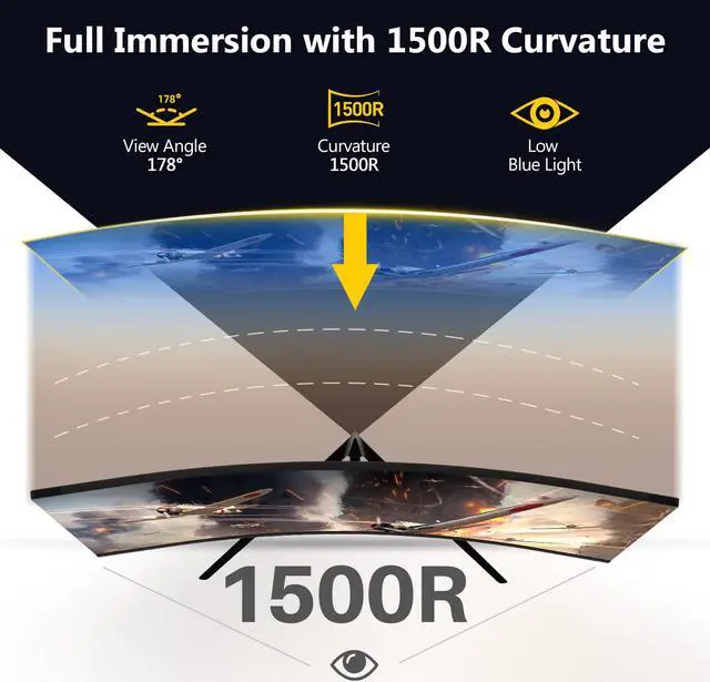 Alt view image 3 of 11 - Z-EDGE UG27 27" 1080P 200Hz 1ms Curved Gaming Monitor | FreeSync Compatible | 350cd/m² | Ultra-Slim Bezel | HDMI 2.1, DP 1.4