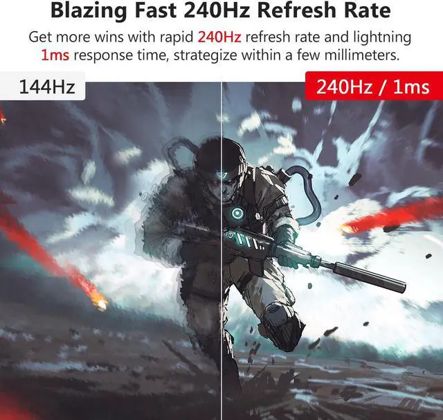 Alt view image 2 of 12 - Z-EDGE UG25I 25"(Actual size 24.5") 1080P Full HD 240Hz 1ms Gaming Monitor, 350cd/m², FreeSync Compatible, 2 x HDMI, 1 x DP