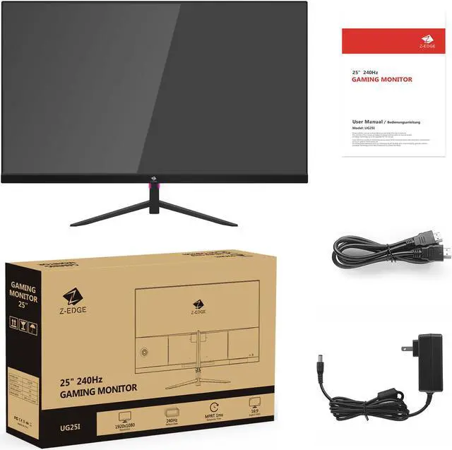 Alt view image 5 of 5 - Z-EDGE 24.5" 1080P Full HD Flat Panel Gaming Monitor, 240Hz, 1ms (MPRT), 350cd/m², FreeSync Compatible