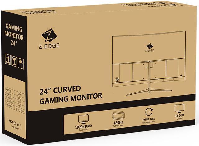 Alt view image 7 of 7 - Z-EDGE 24 inch 1080P 180Hz 1ms Curved Gaming Monitor