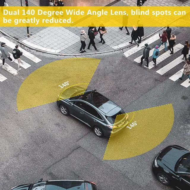 Alt view image 6 of 7 - Z-EDGE 2.7" LCD 1080P Full HD WiFi Dash Cam, Front and Rear Dual Lens Car DVR, Night Vision, Parking Mode, G-Sensor, Motion Detection, Loop Recording