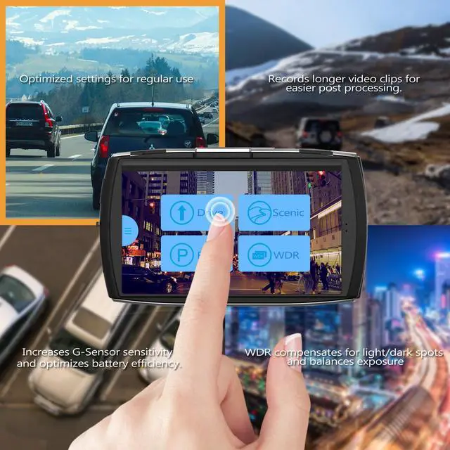Alt view image 7 of 7 - Z-EDGE Dual Dash Cam 4.0" Touch Screen Front and Rear Dash Cam FHD 1080P with Night Mode, 32GB Card Included,155 Degree Wide Angle, WDR, G-Sensor, Loop Recording